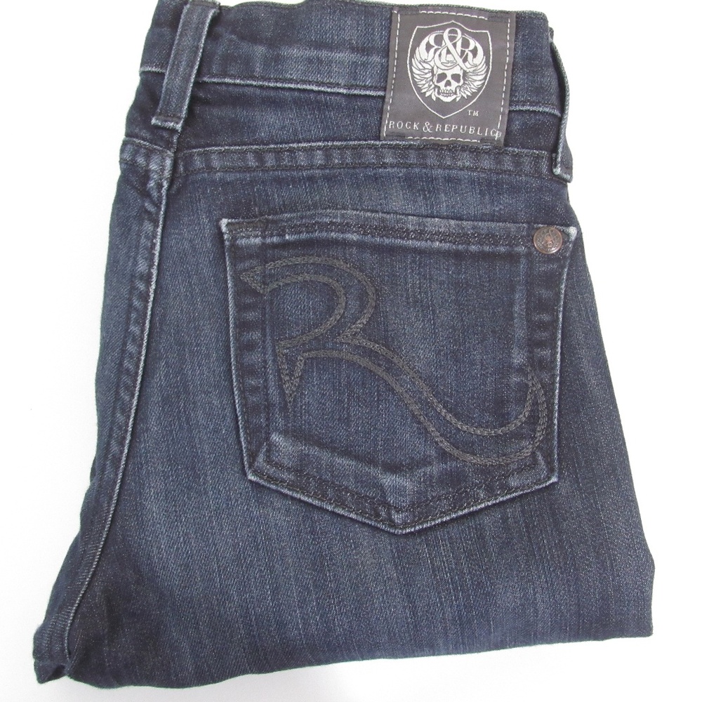 Rock Republic Dark Wash Straight Leg Jeans Sz 24